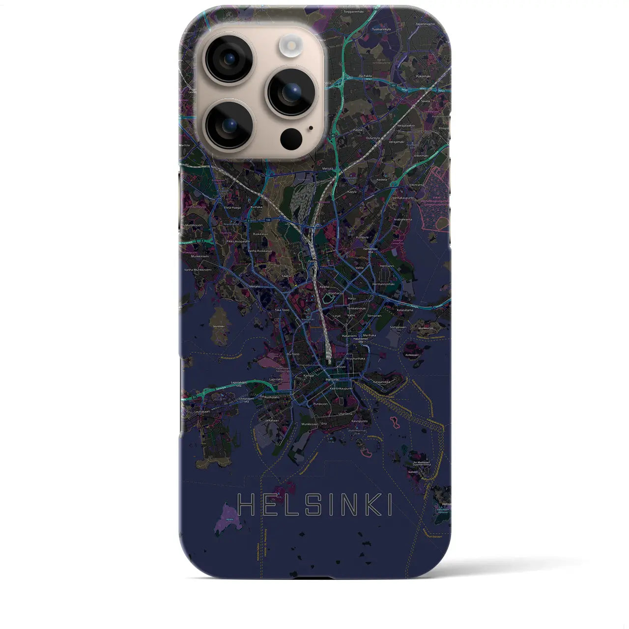 【ヘルシンキ(フィンランド)】地図柄iPhoneケース(バックカバータイプ)