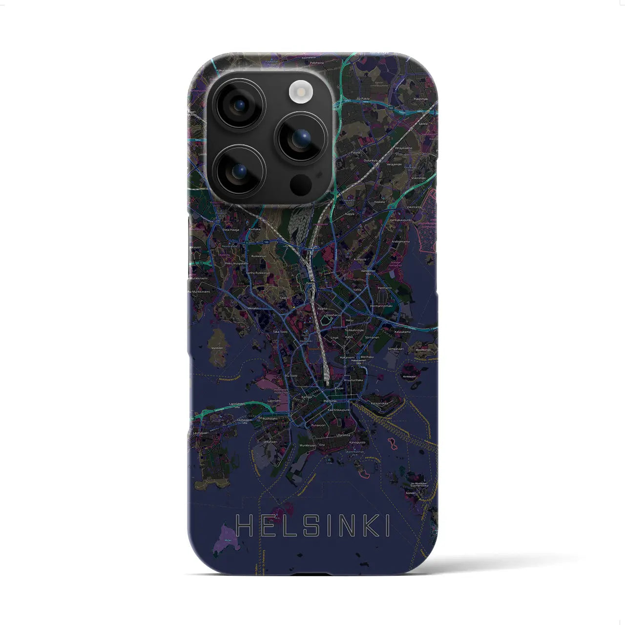 【ヘルシンキ(フィンランド)】地図柄iPhoneケース(バックカバータイプ)