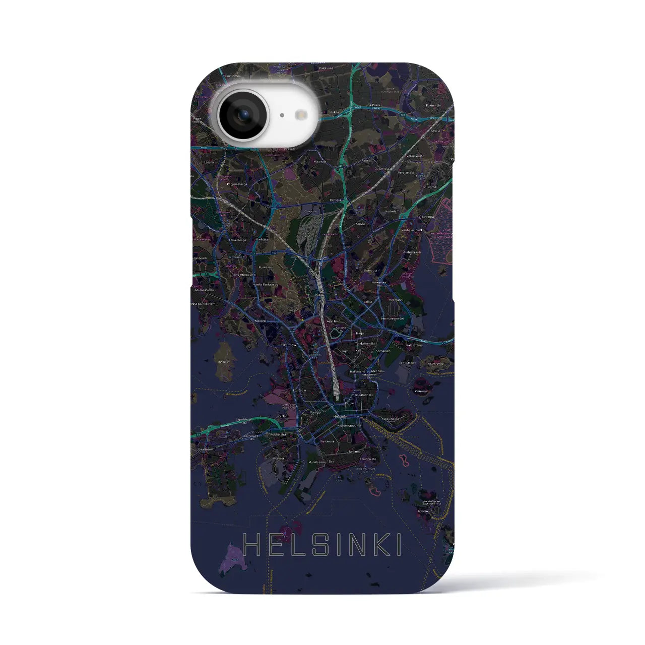 【ヘルシンキ(フィンランド)】地図柄iPhoneケース(バックカバータイプ)