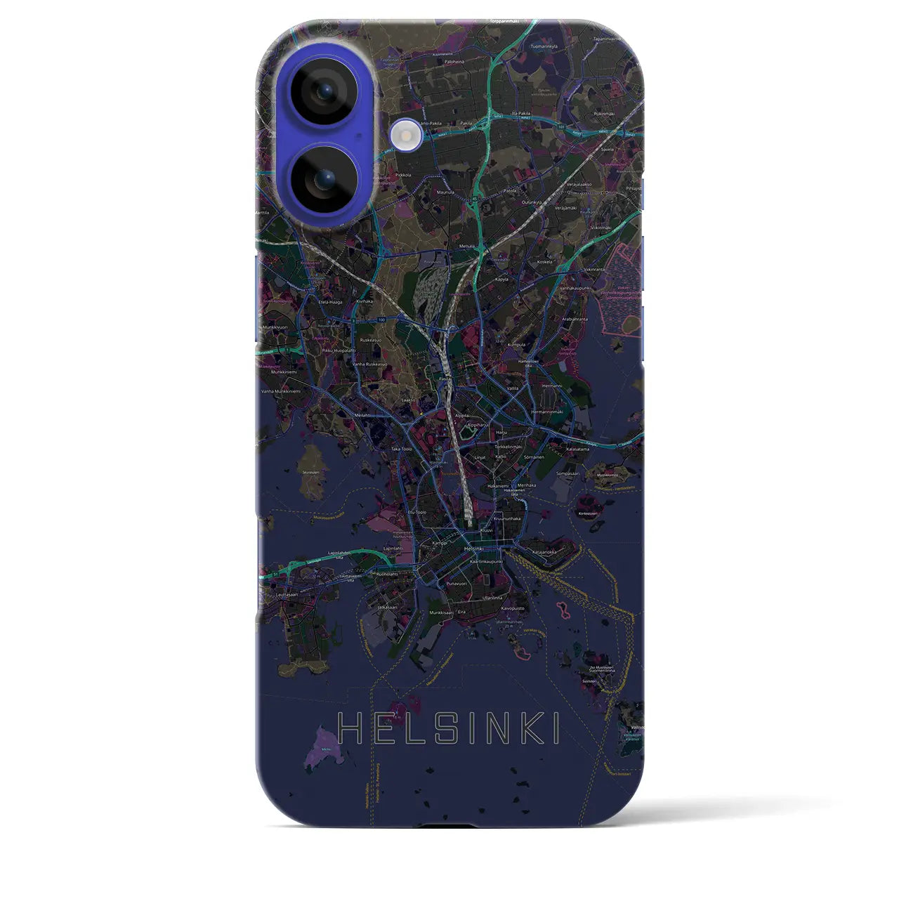 【ヘルシンキ(フィンランド)】地図柄iPhoneケース(バックカバータイプ)