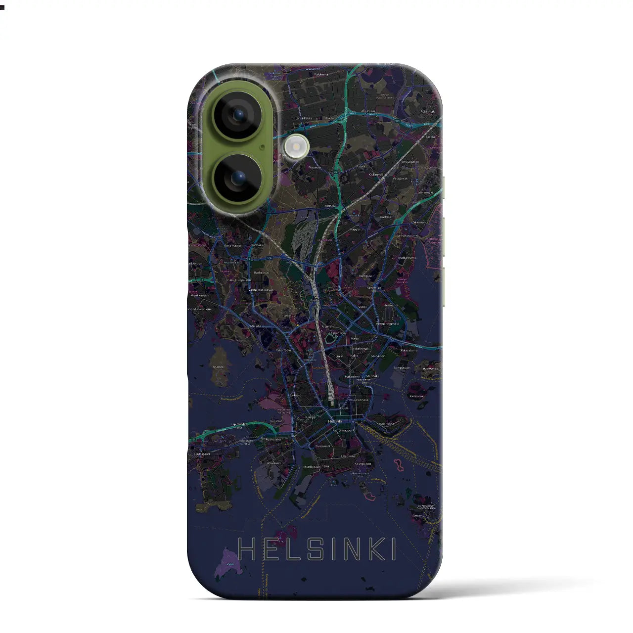 【ヘルシンキ(フィンランド)】地図柄iPhoneケース(バックカバータイプ)