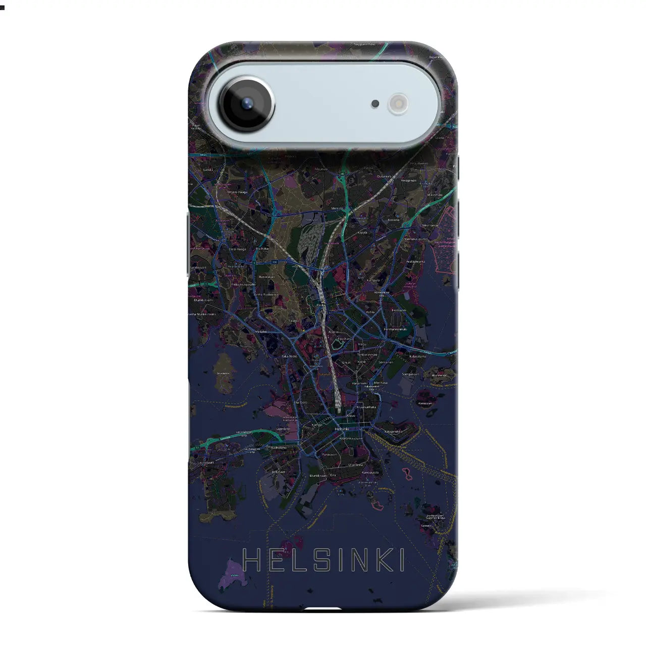 【ヘルシンキ(フィンランド)】地図柄iPhoneケース(バックカバータイプ)