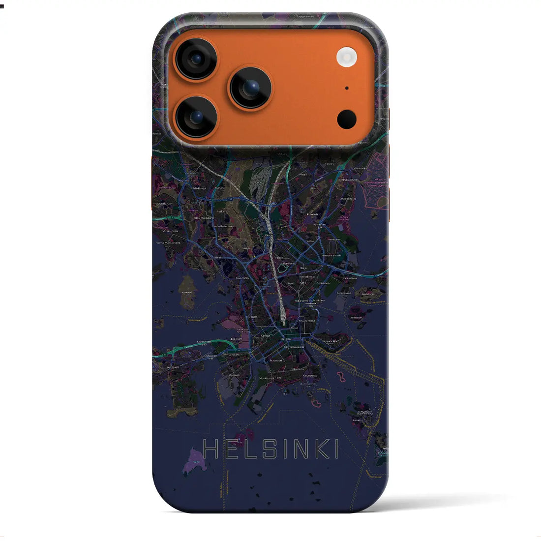 【ヘルシンキ(フィンランド)】地図柄iPhoneケース(バックカバータイプ)