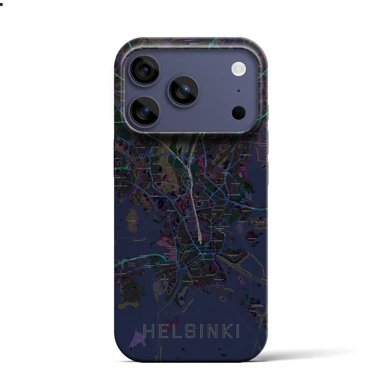 【ヘルシンキ(フィンランド)】地図柄iPhoneケース(バックカバータイプ)