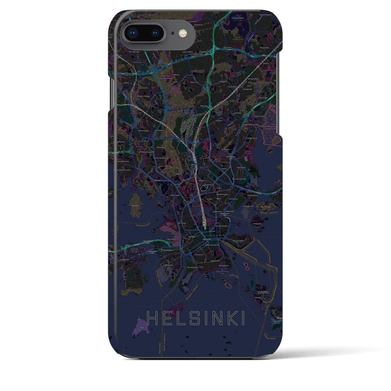 【ヘルシンキ(フィンランド)】地図柄iPhoneケース(バックカバータイプ)