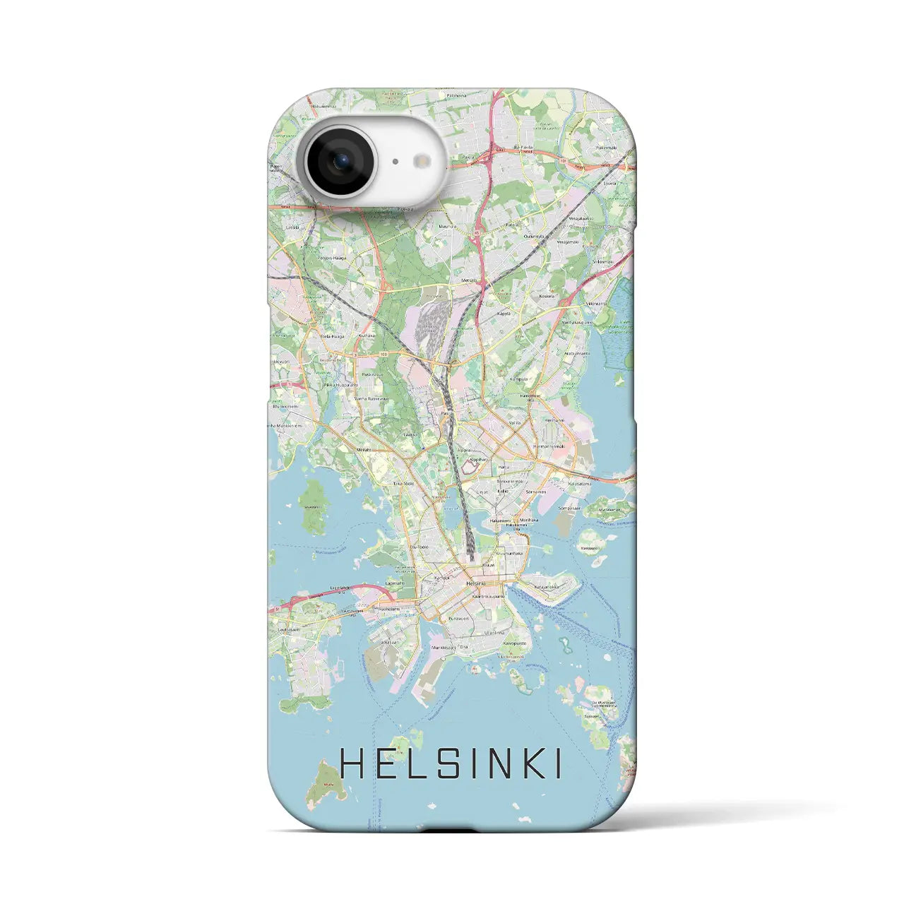 【ヘルシンキ(フィンランド)】地図柄iPhoneケース(バックカバータイプ)