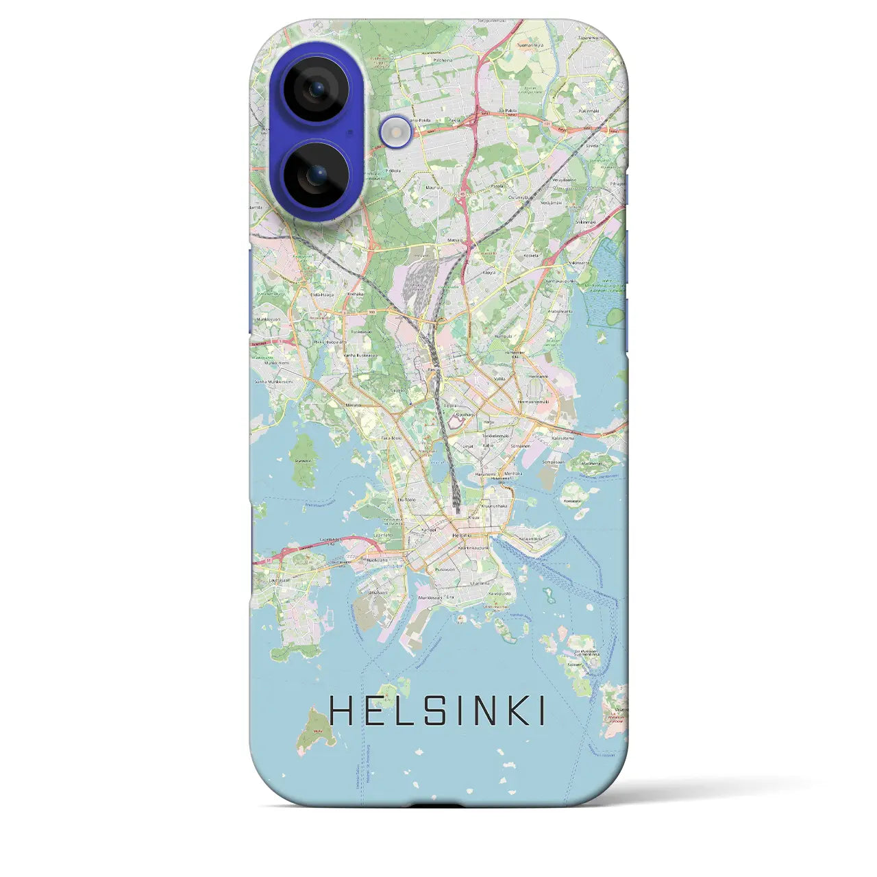 【ヘルシンキ(フィンランド)】地図柄iPhoneケース(バックカバータイプ)