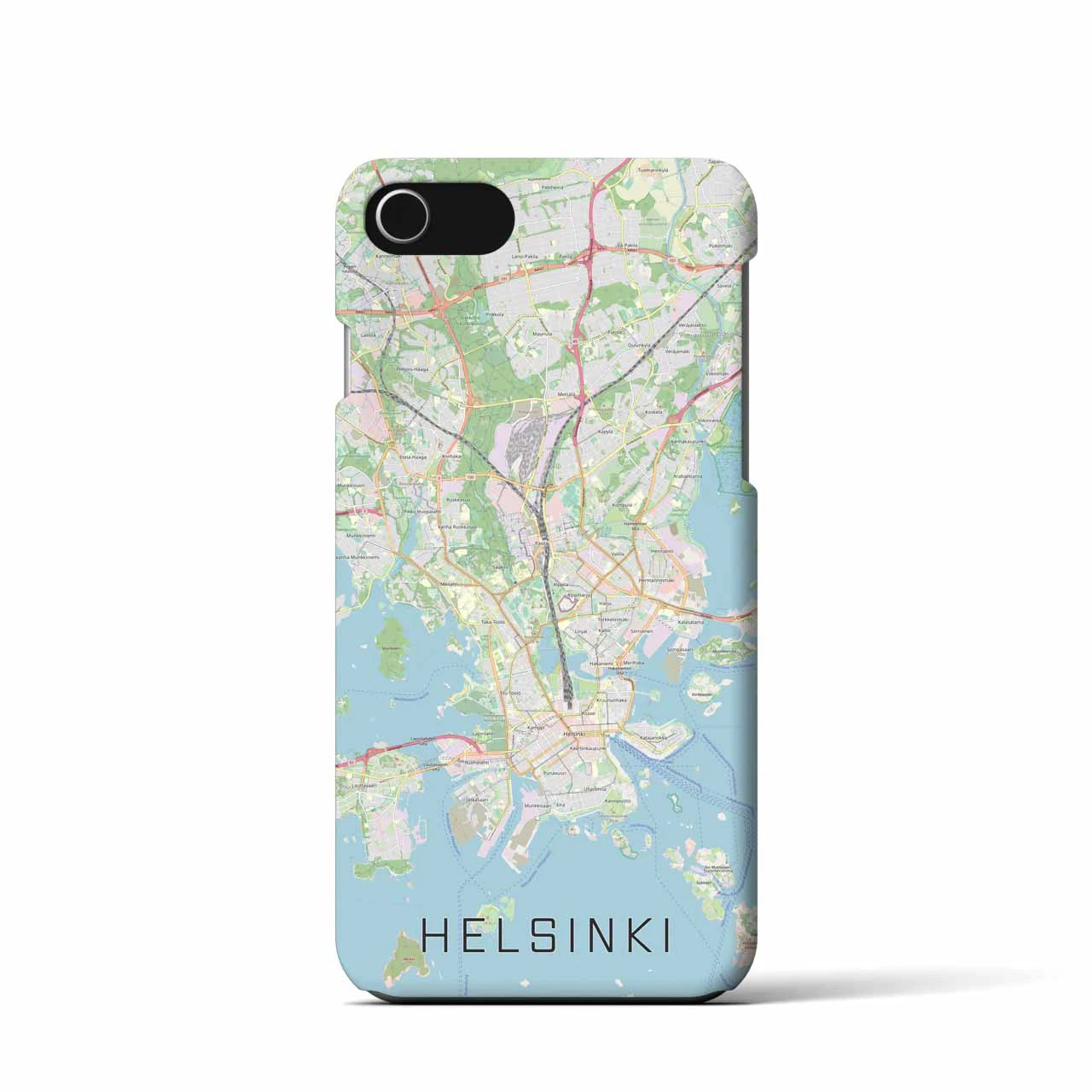 【ヘルシンキ(フィンランド)】地図柄iPhoneケース(バックカバータイプ)