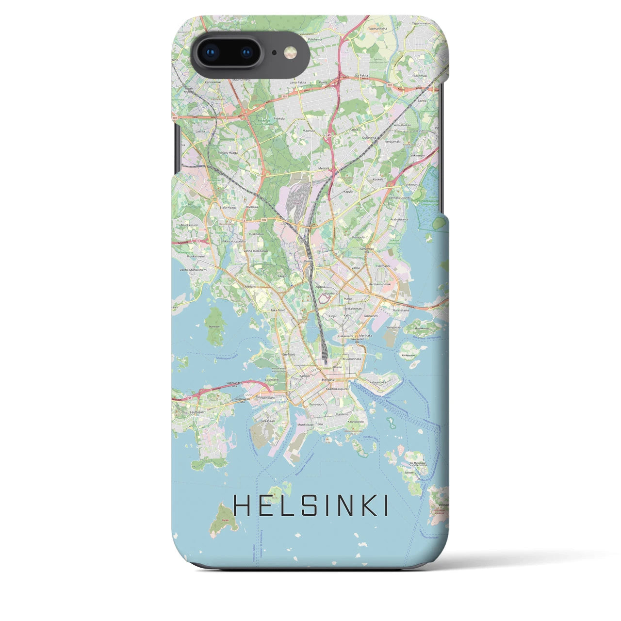 【ヘルシンキ(フィンランド)】地図柄iPhoneケース(バックカバータイプ)