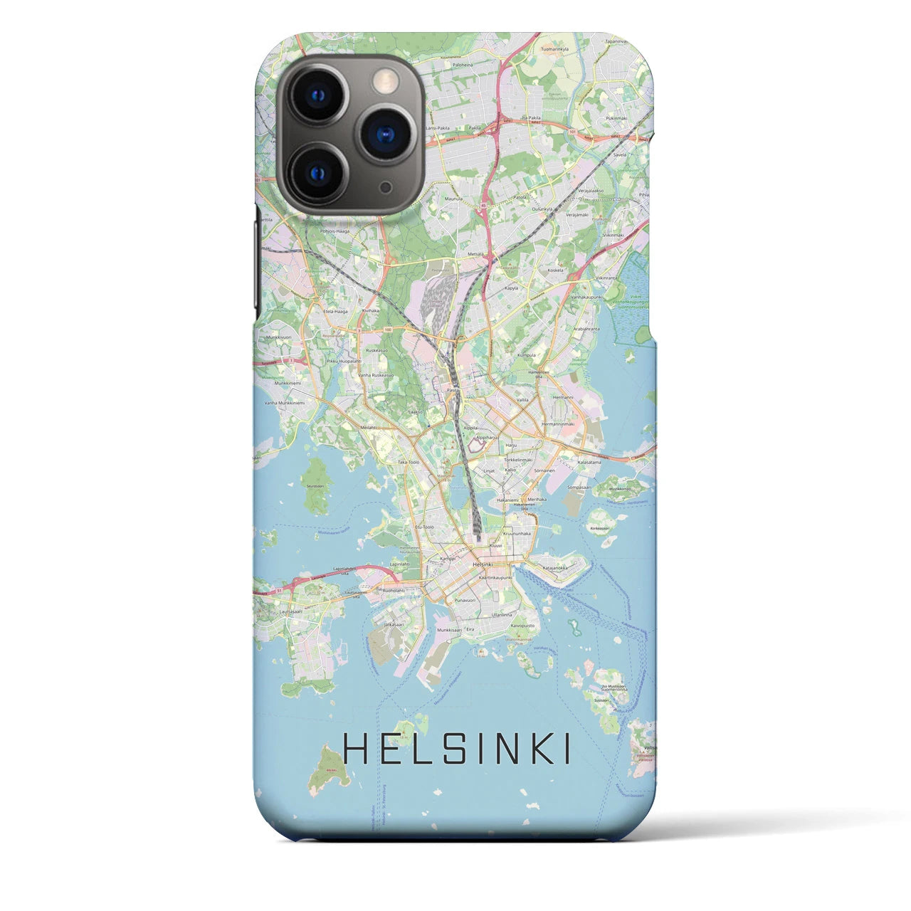 【ヘルシンキ(フィンランド)】地図柄iPhoneケース(バックカバータイプ)