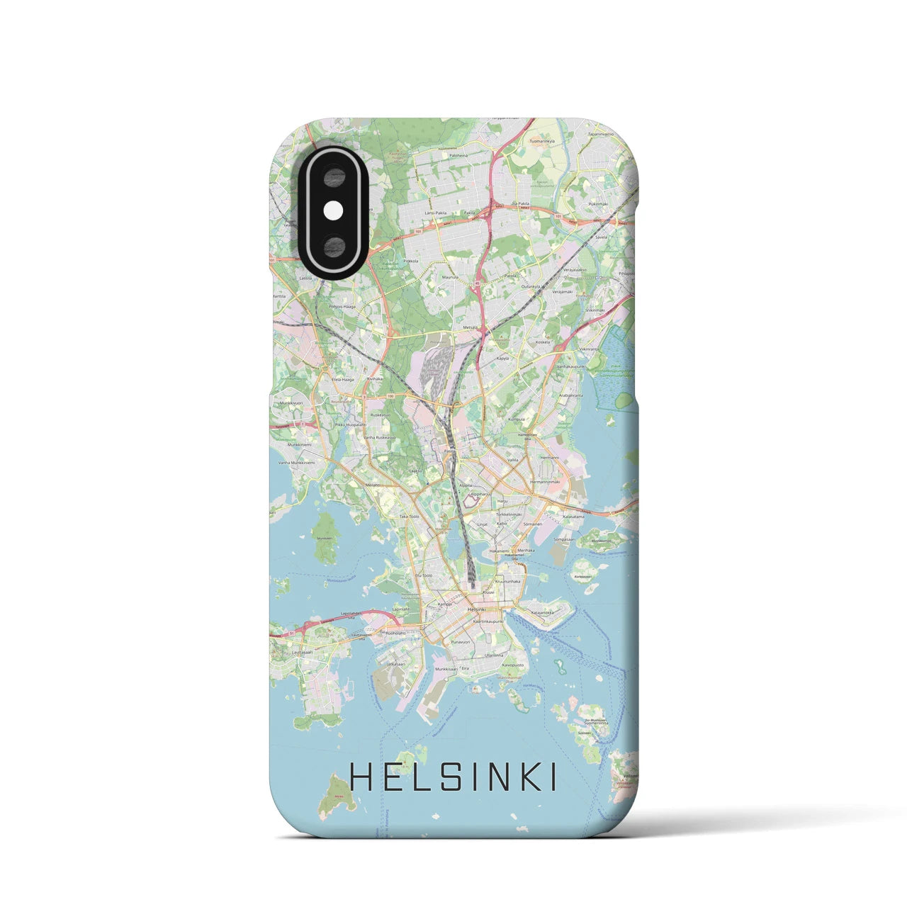 【ヘルシンキ(フィンランド)】地図柄iPhoneケース(バックカバータイプ)