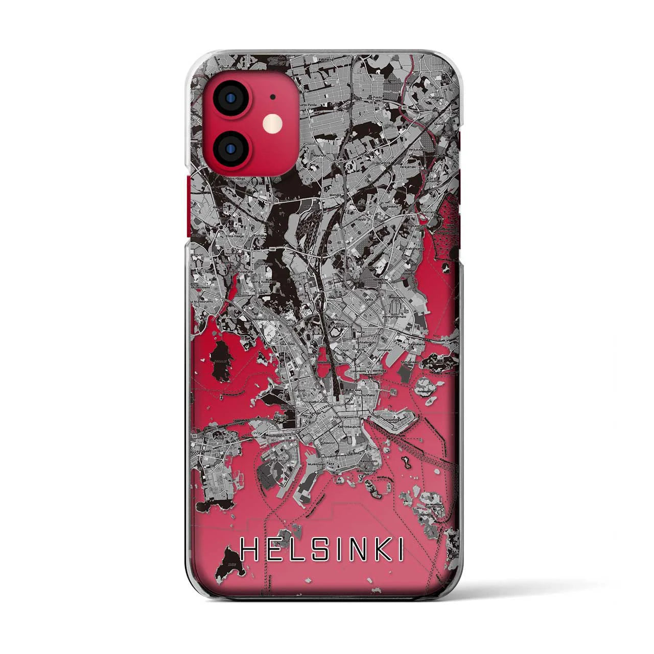 【ヘルシンキ(フィンランド)】地図柄iPhoneケース(クリアタイプ)