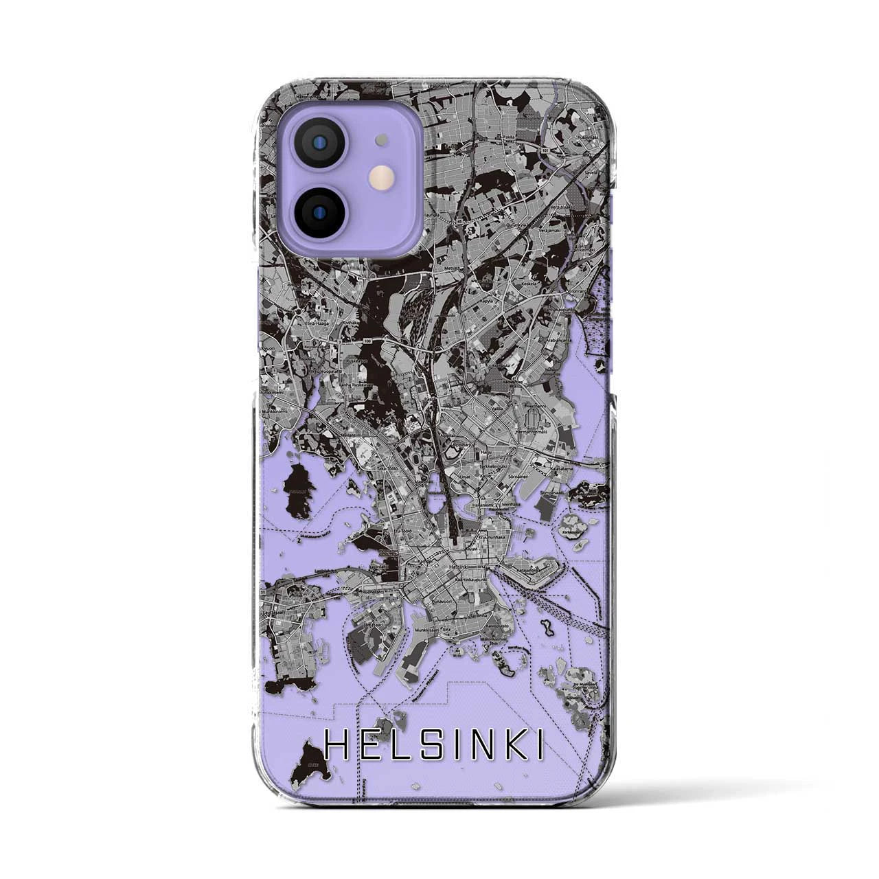 【ヘルシンキ(フィンランド)】地図柄iPhoneケース(クリアタイプ)