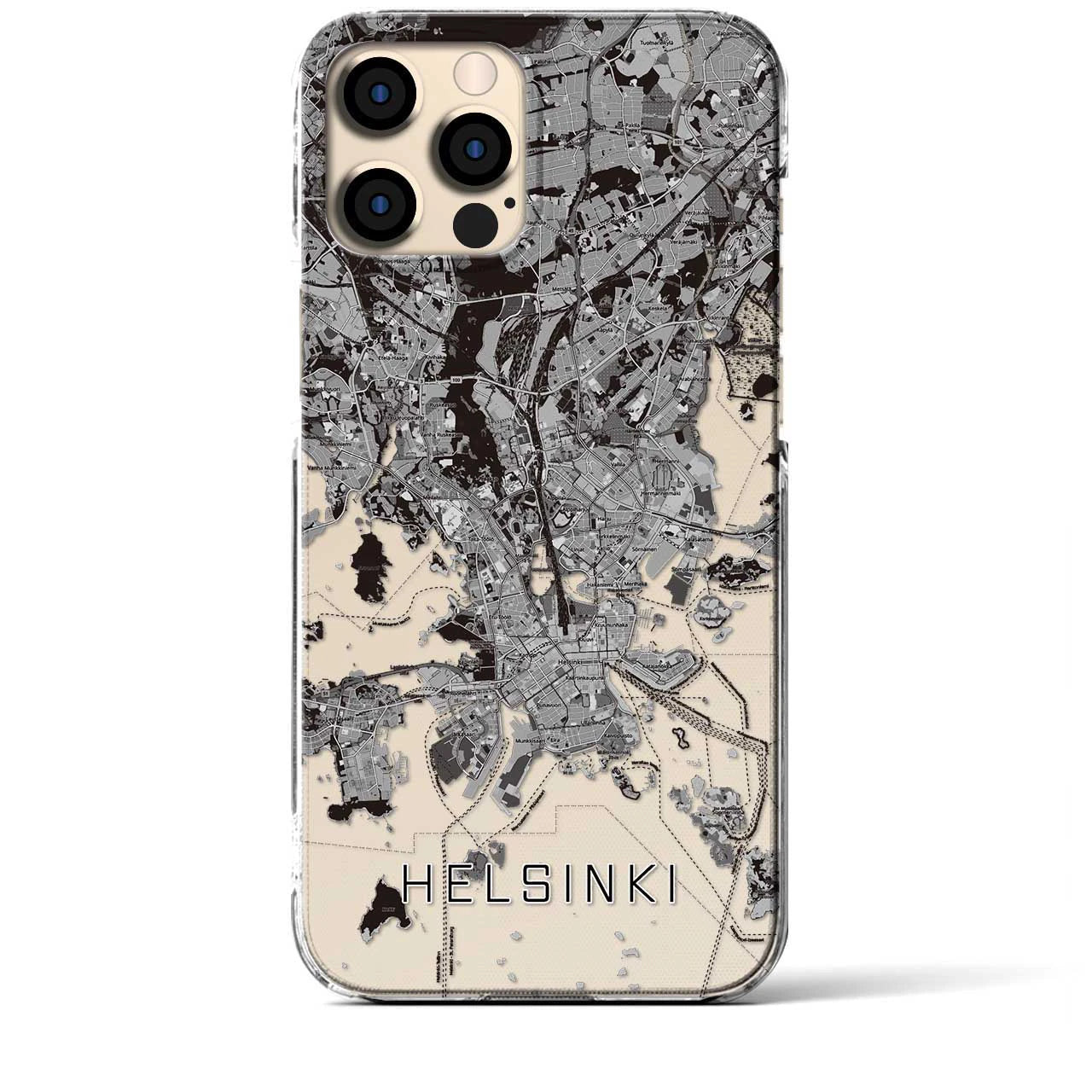【ヘルシンキ(フィンランド)】地図柄iPhoneケース(クリアタイプ)