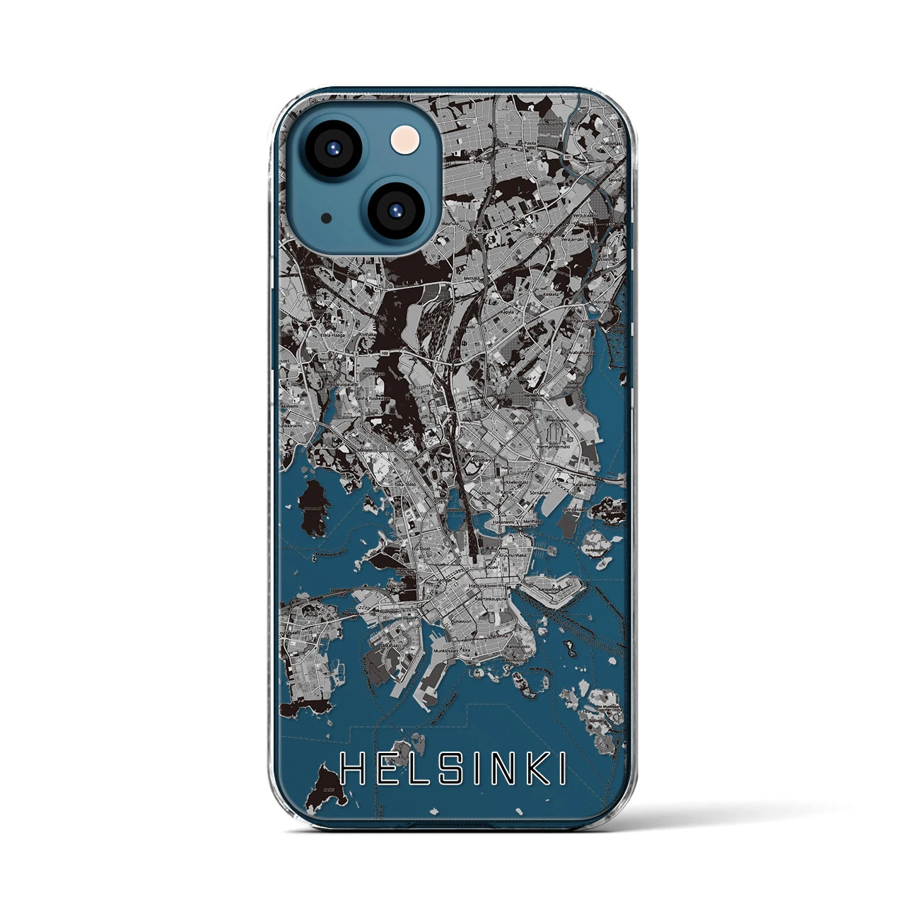【ヘルシンキ(フィンランド)】地図柄iPhoneケース(クリアタイプ)