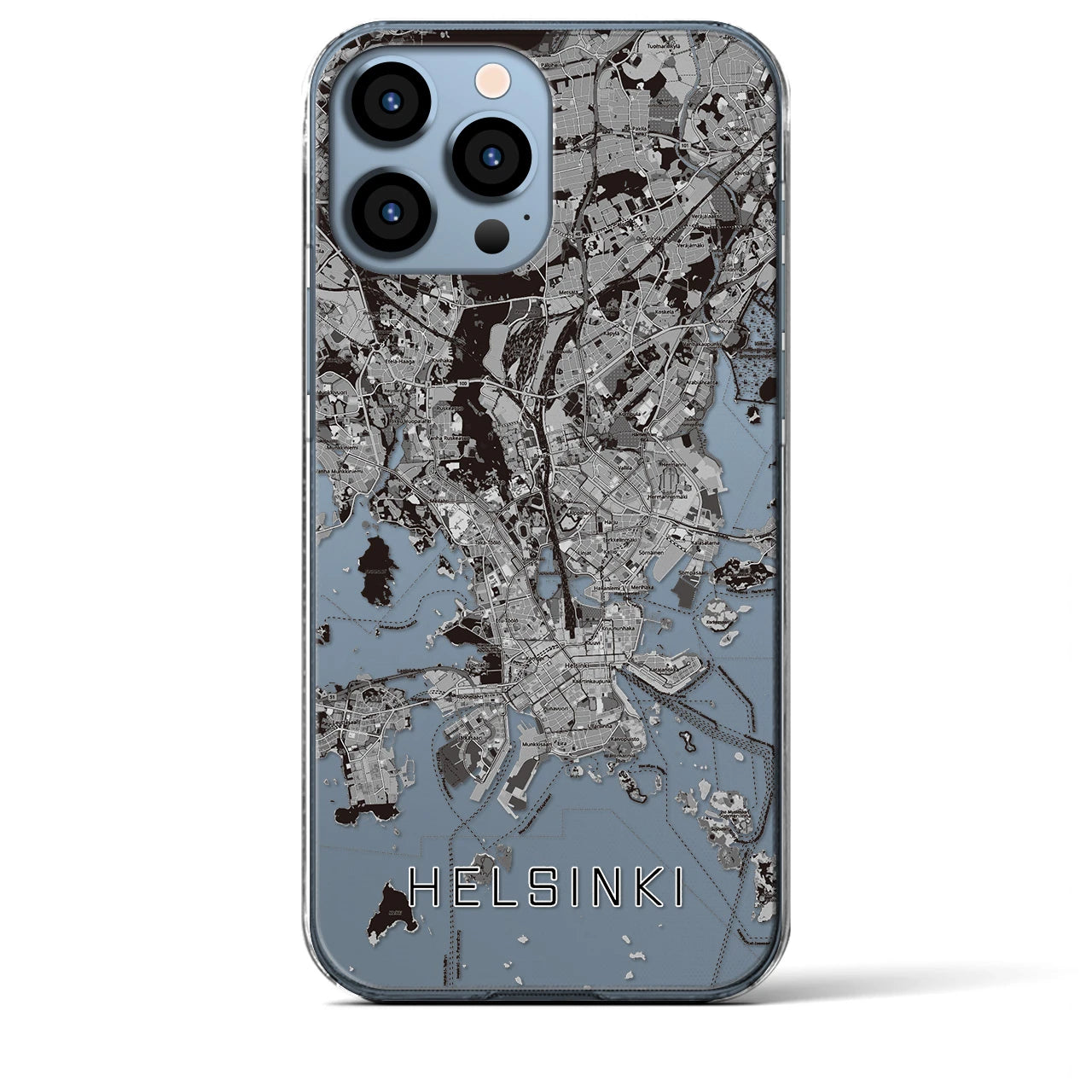 【ヘルシンキ(フィンランド)】地図柄iPhoneケース(クリアタイプ)