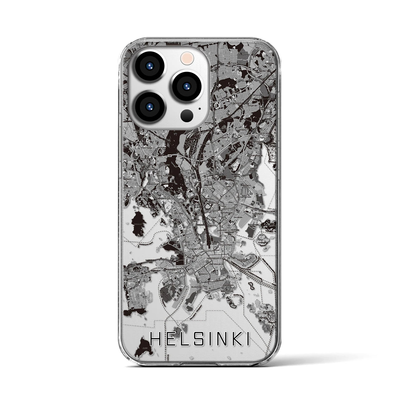 【ヘルシンキ(フィンランド)】地図柄iPhoneケース(クリアタイプ)