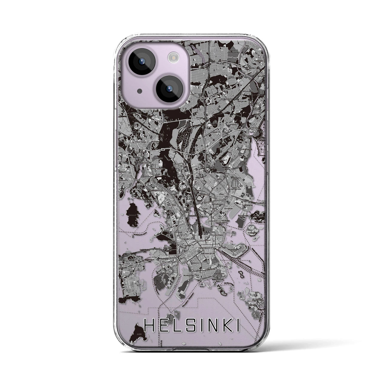 【ヘルシンキ(フィンランド)】地図柄iPhoneケース(クリアタイプ)