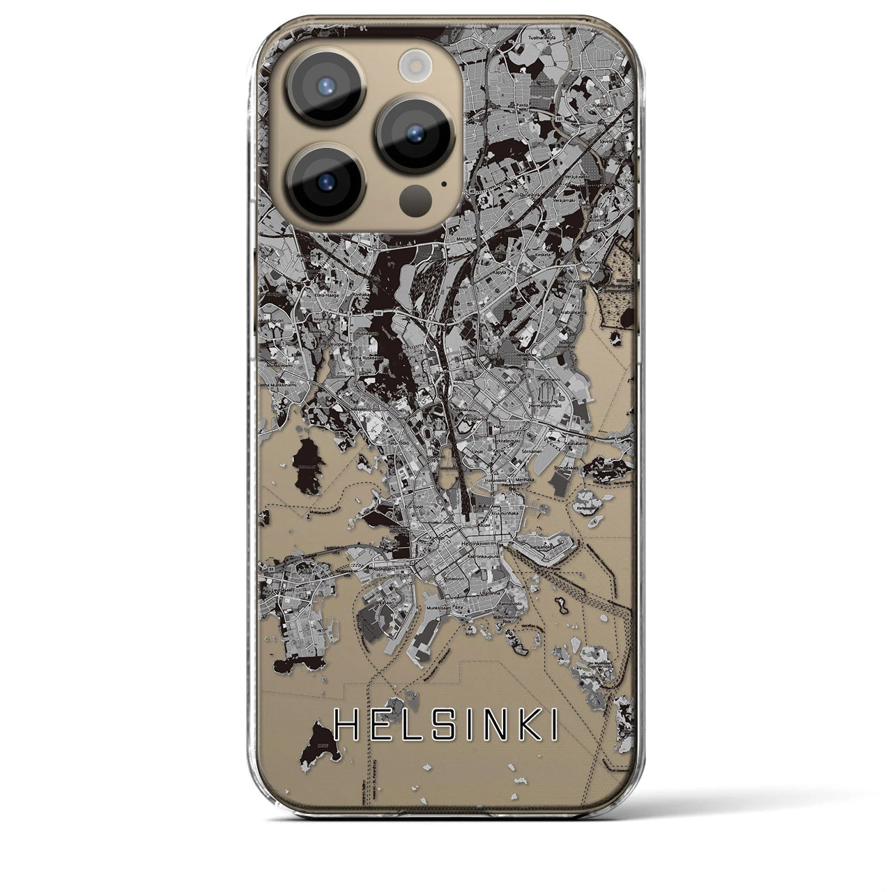 【ヘルシンキ(フィンランド)】地図柄iPhoneケース(クリアタイプ)