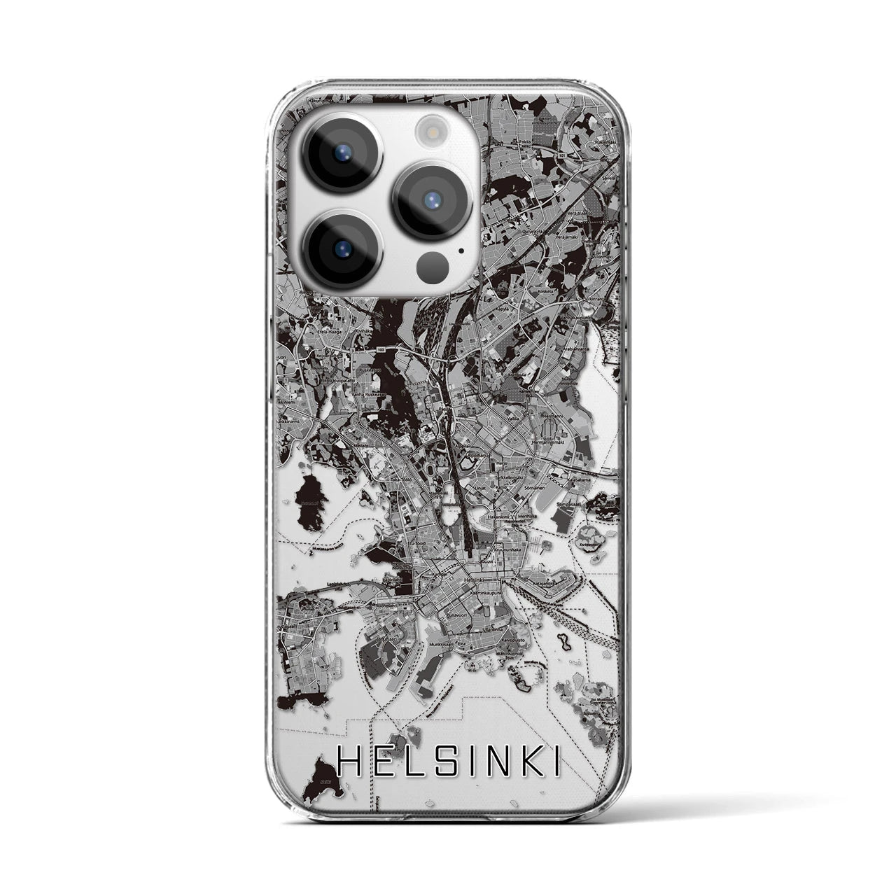【ヘルシンキ(フィンランド)】地図柄iPhoneケース(クリアタイプ)
