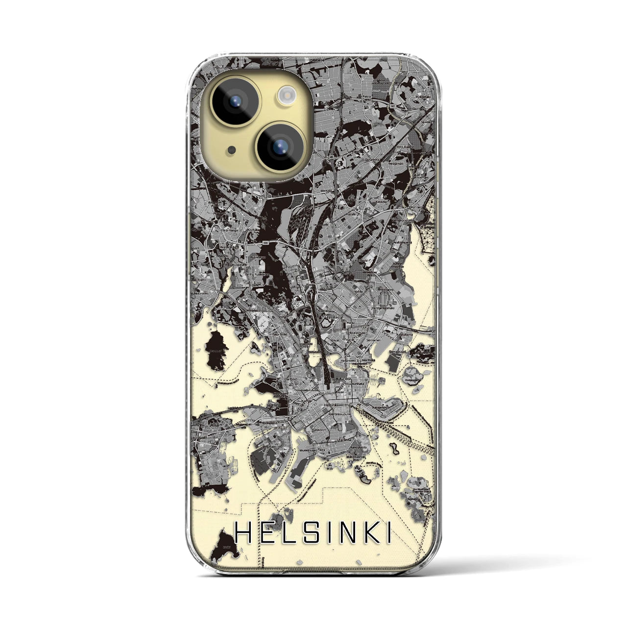 【ヘルシンキ(フィンランド)】地図柄iPhoneケース(クリアタイプ)