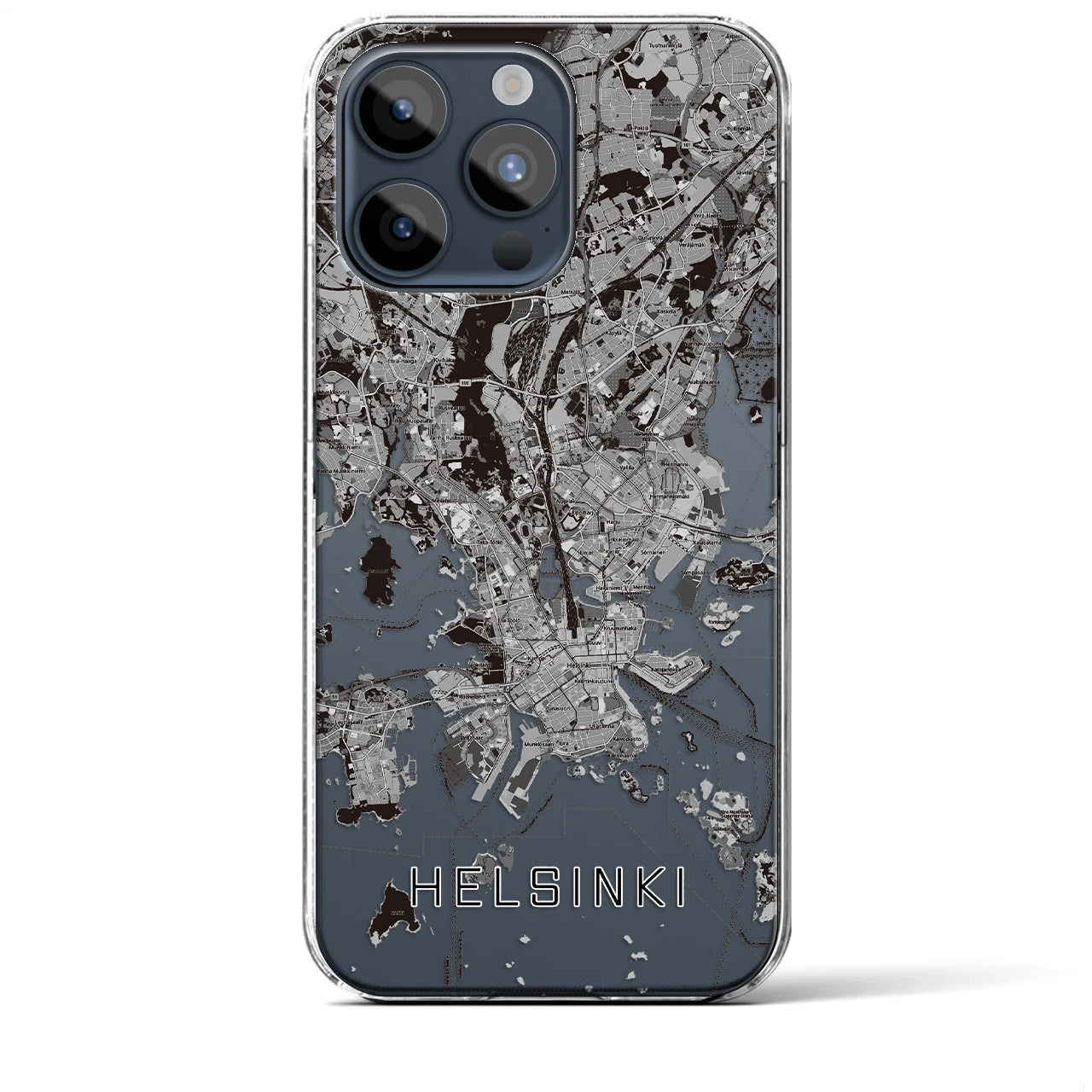 【ヘルシンキ(フィンランド)】地図柄iPhoneケース(クリアタイプ)
