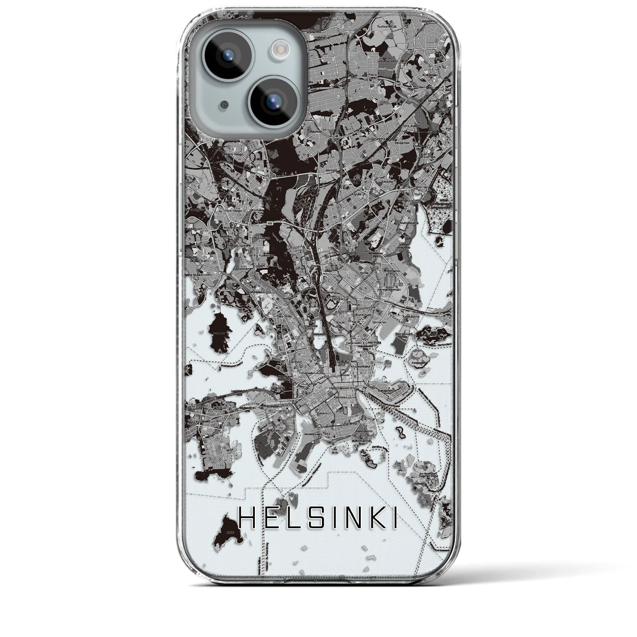 【ヘルシンキ(フィンランド)】地図柄iPhoneケース(クリアタイプ)
