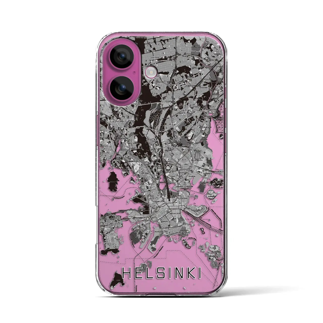 【ヘルシンキ(フィンランド)】地図柄iPhoneケース(クリアタイプ)