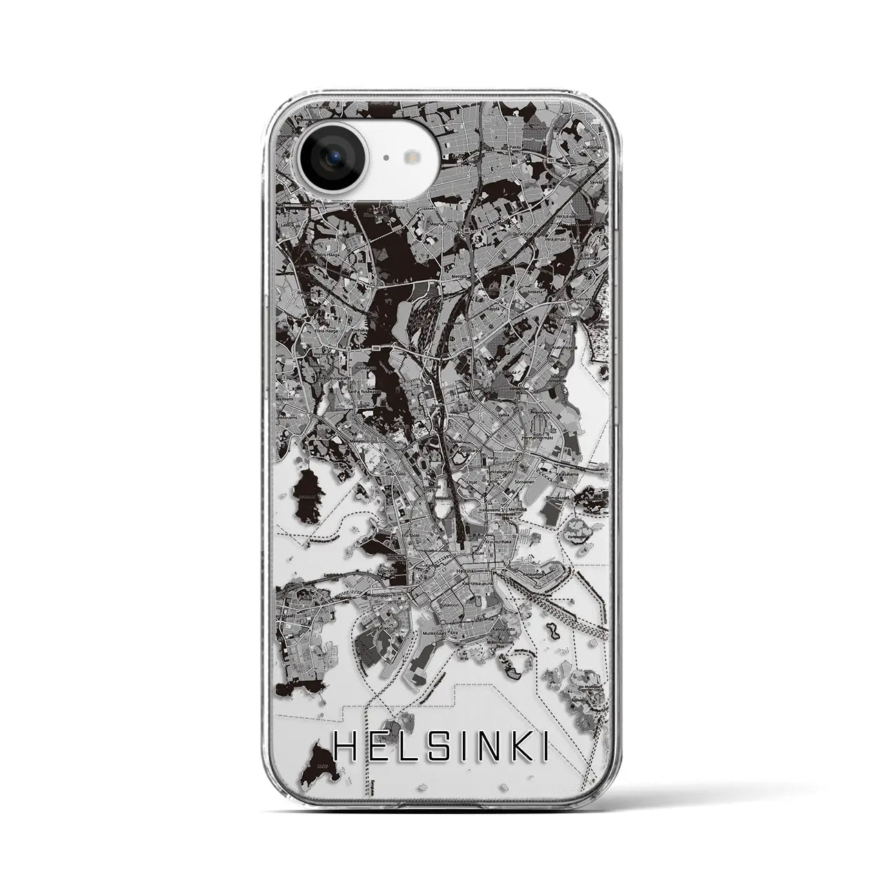 【ヘルシンキ(フィンランド)】地図柄iPhoneケース(クリアタイプ)