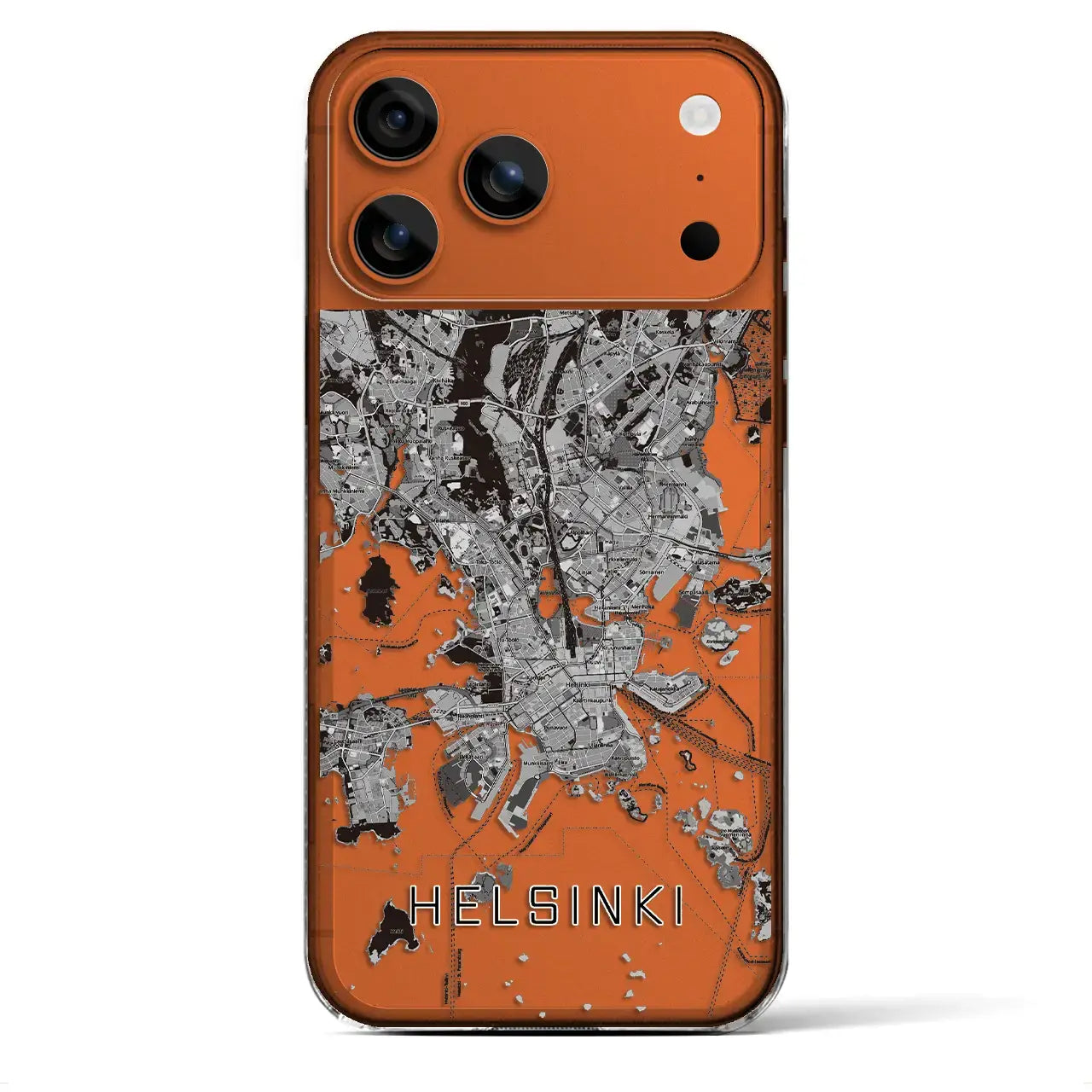 【ヘルシンキ(フィンランド)】地図柄iPhoneケース(クリアタイプ)モノトーン・iPhone 17 Pro Max 用
