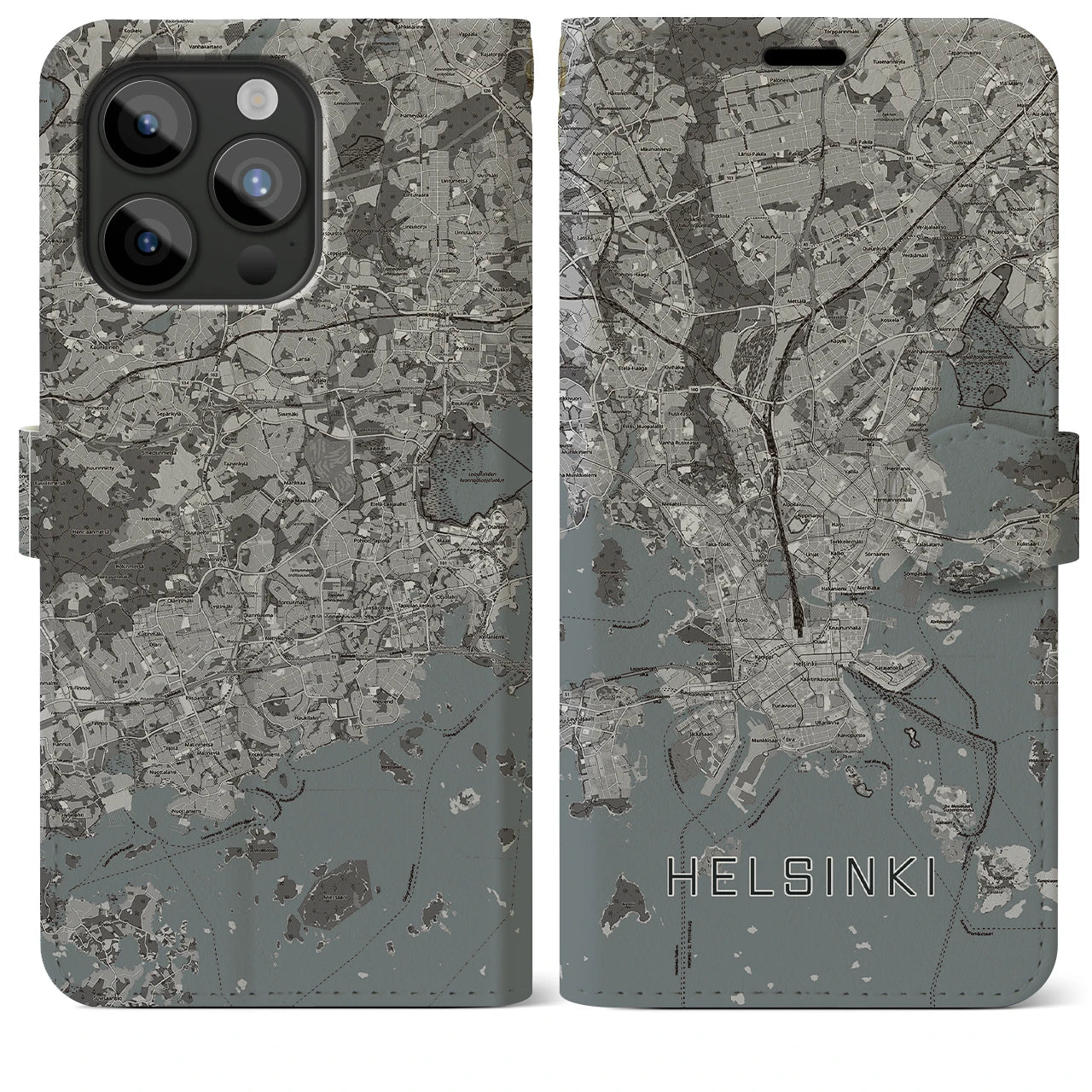 【ヘルシンキ(フィンランド)】地図柄iPhoneケース(手帳タイプ)