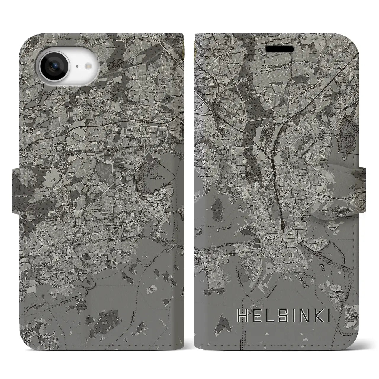 【ヘルシンキ(フィンランド)】地図柄iPhoneケース(手帳タイプ)