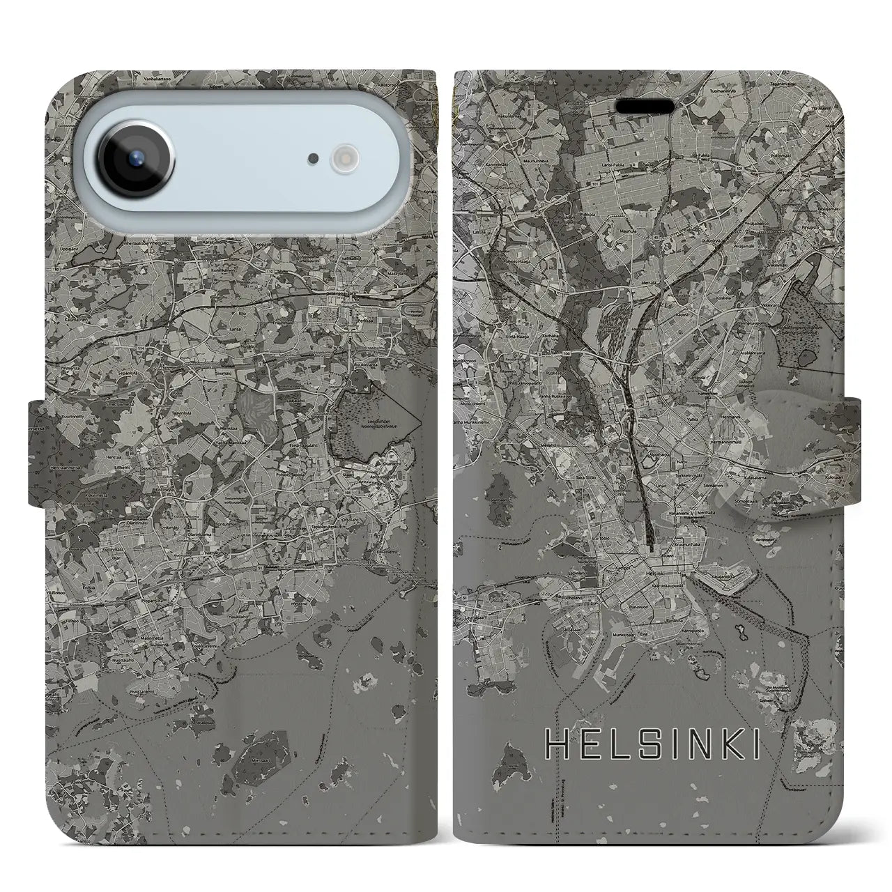 【ヘルシンキ(フィンランド)】地図柄iPhoneケース(手帳タイプ)