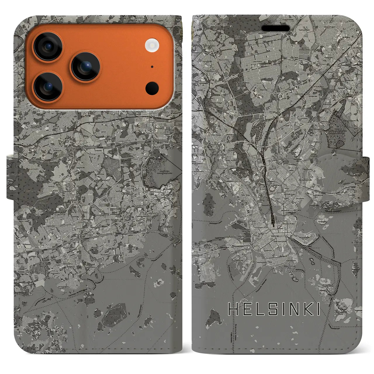 【ヘルシンキ(フィンランド)】地図柄iPhoneケース(手帳タイプ)