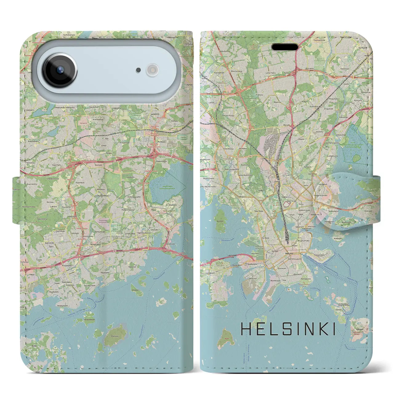 【ヘルシンキ(フィンランド)】地図柄iPhoneケース(手帳タイプ)