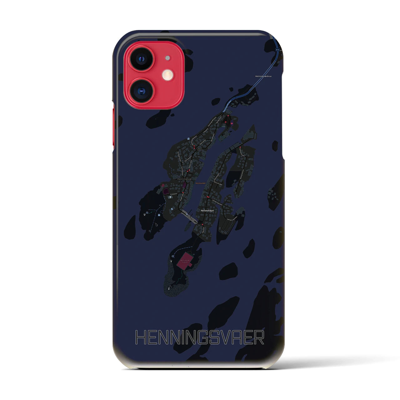 【ヘニングスヴァール(ノルウェー)】地図柄iPhoneケース(バックカバータイプ)