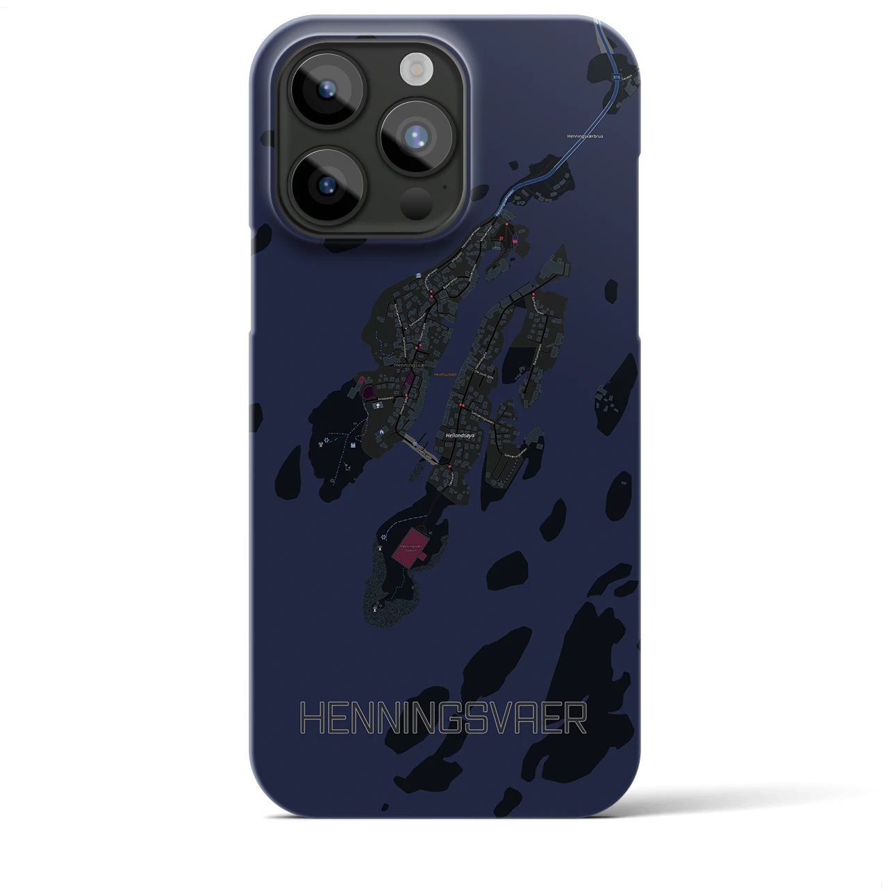 【ヘニングスヴァール(ノルウェー)】地図柄iPhoneケース(バックカバータイプ)