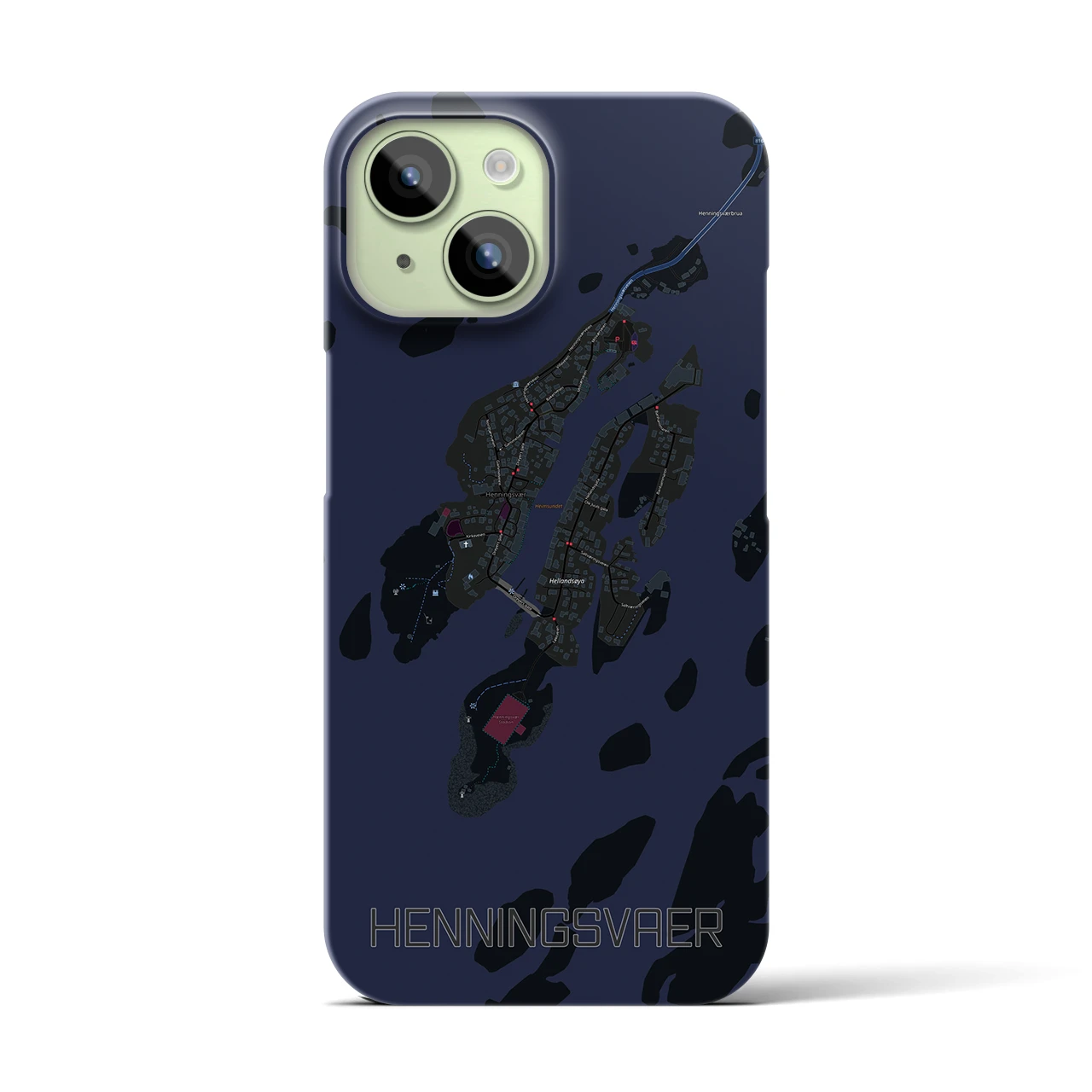 【ヘニングスヴァール(ノルウェー)】地図柄iPhoneケース(バックカバータイプ)