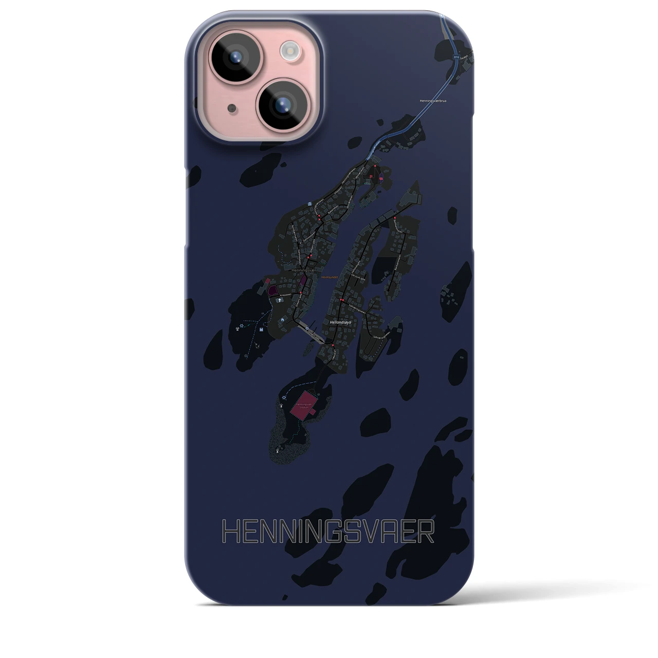 【ヘニングスヴァール(ノルウェー)】地図柄iPhoneケース(バックカバータイプ)