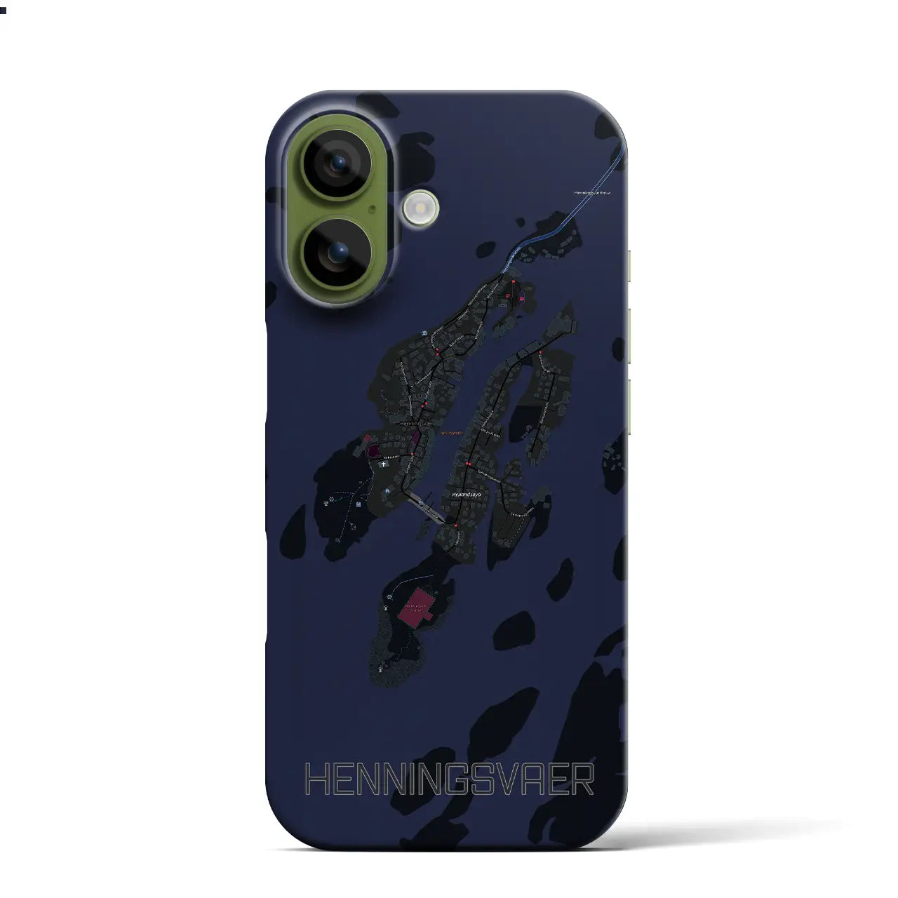 【ヘニングスヴァール(ノルウェー)】地図柄iPhoneケース(バックカバータイプ)