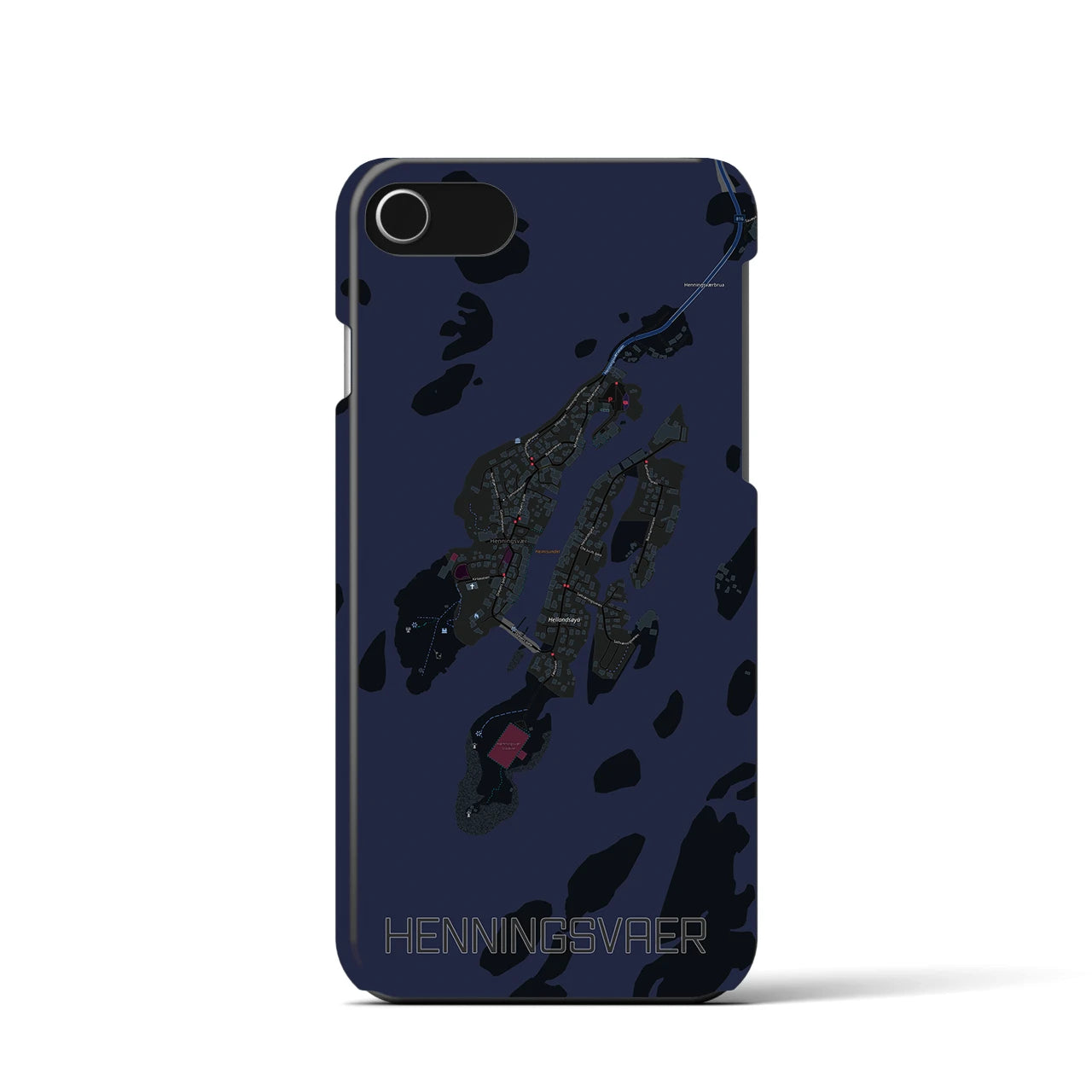 【ヘニングスヴァール(ノルウェー)】地図柄iPhoneケース(バックカバータイプ)