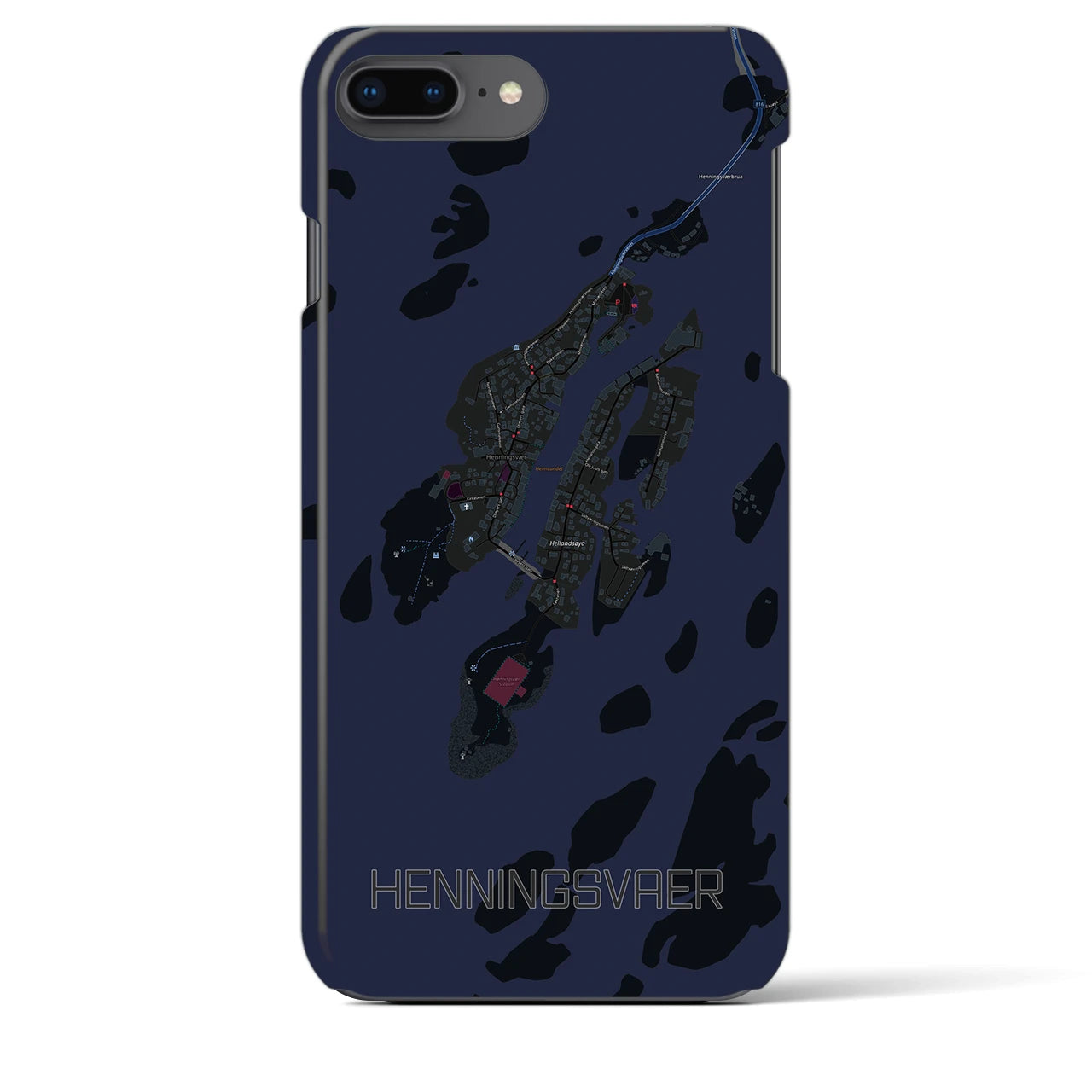 【ヘニングスヴァール(ノルウェー)】地図柄iPhoneケース(バックカバータイプ)