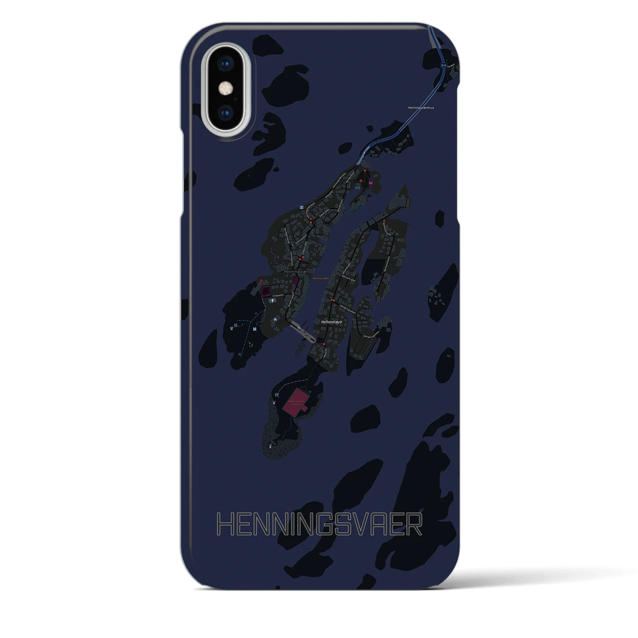 【ヘニングスヴァール(ノルウェー)】地図柄iPhoneケース(バックカバータイプ)