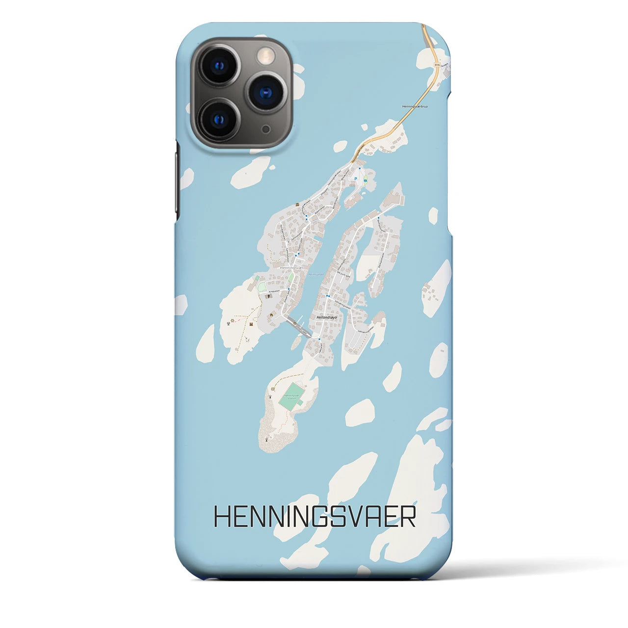 【ヘニングスヴァール(ノルウェー)】地図柄iPhoneケース(バックカバータイプ)