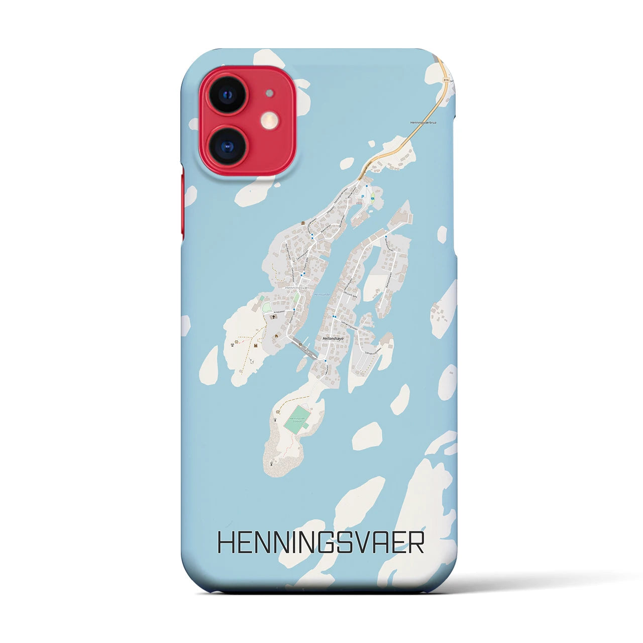 【ヘニングスヴァール(ノルウェー)】地図柄iPhoneケース(バックカバータイプ)