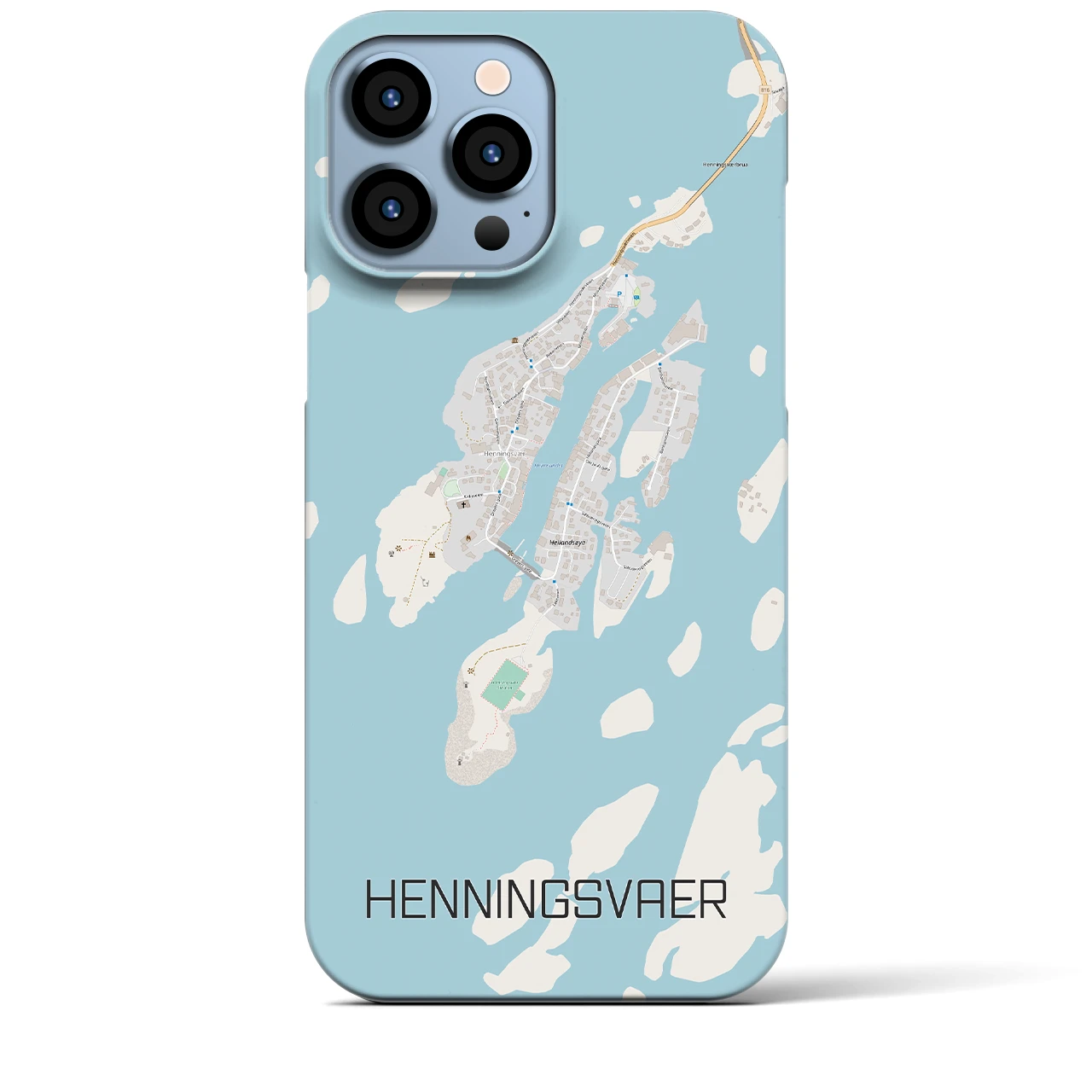 【ヘニングスヴァール(ノルウェー)】地図柄iPhoneケース(バックカバータイプ)