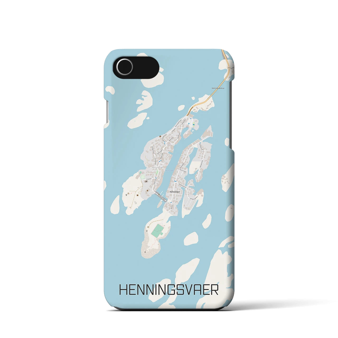 【ヘニングスヴァール(ノルウェー)】地図柄iPhoneケース(バックカバータイプ)