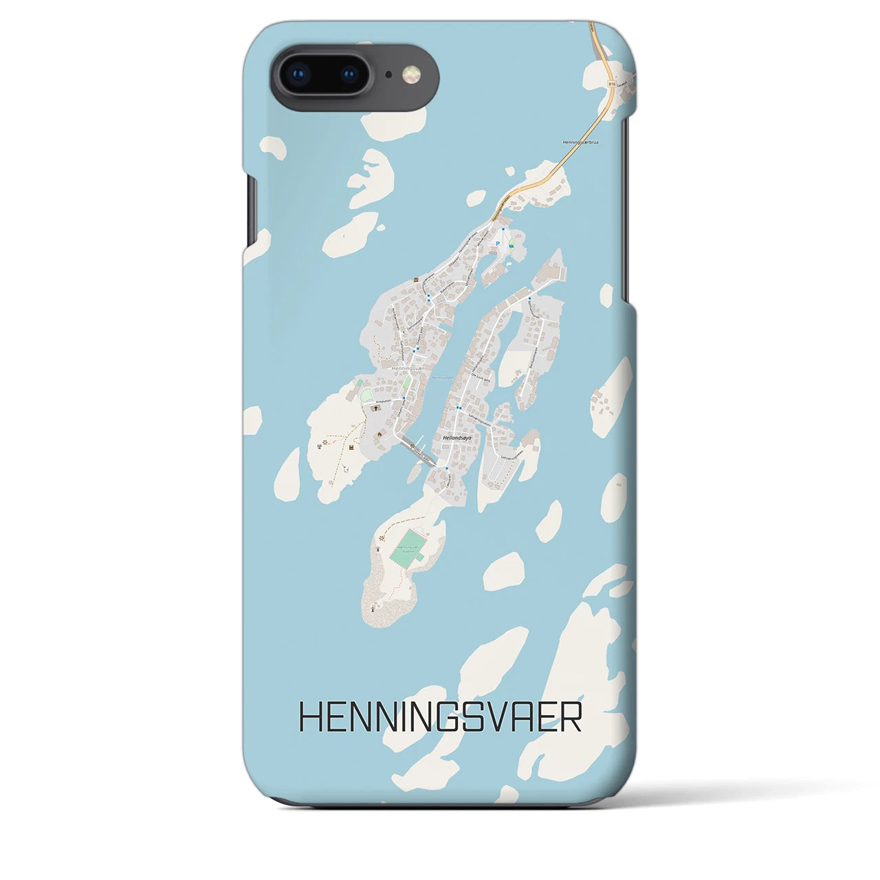 【ヘニングスヴァール(ノルウェー)】地図柄iPhoneケース(バックカバータイプ)