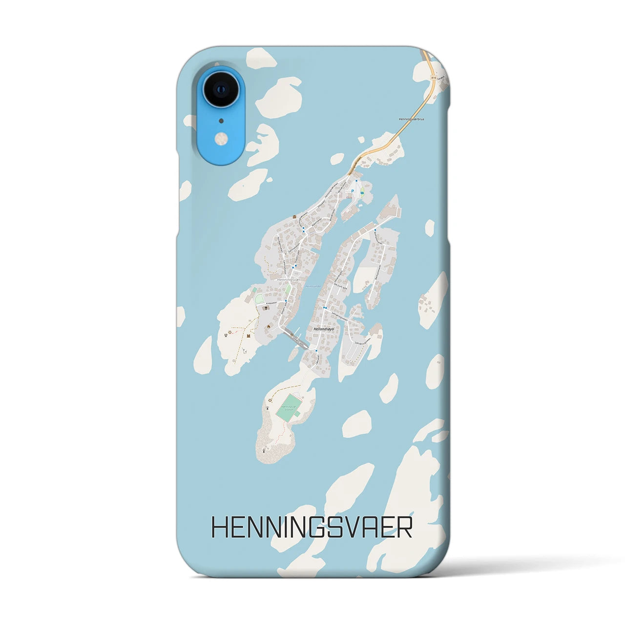 【ヘニングスヴァール(ノルウェー)】地図柄iPhoneケース(バックカバータイプ)