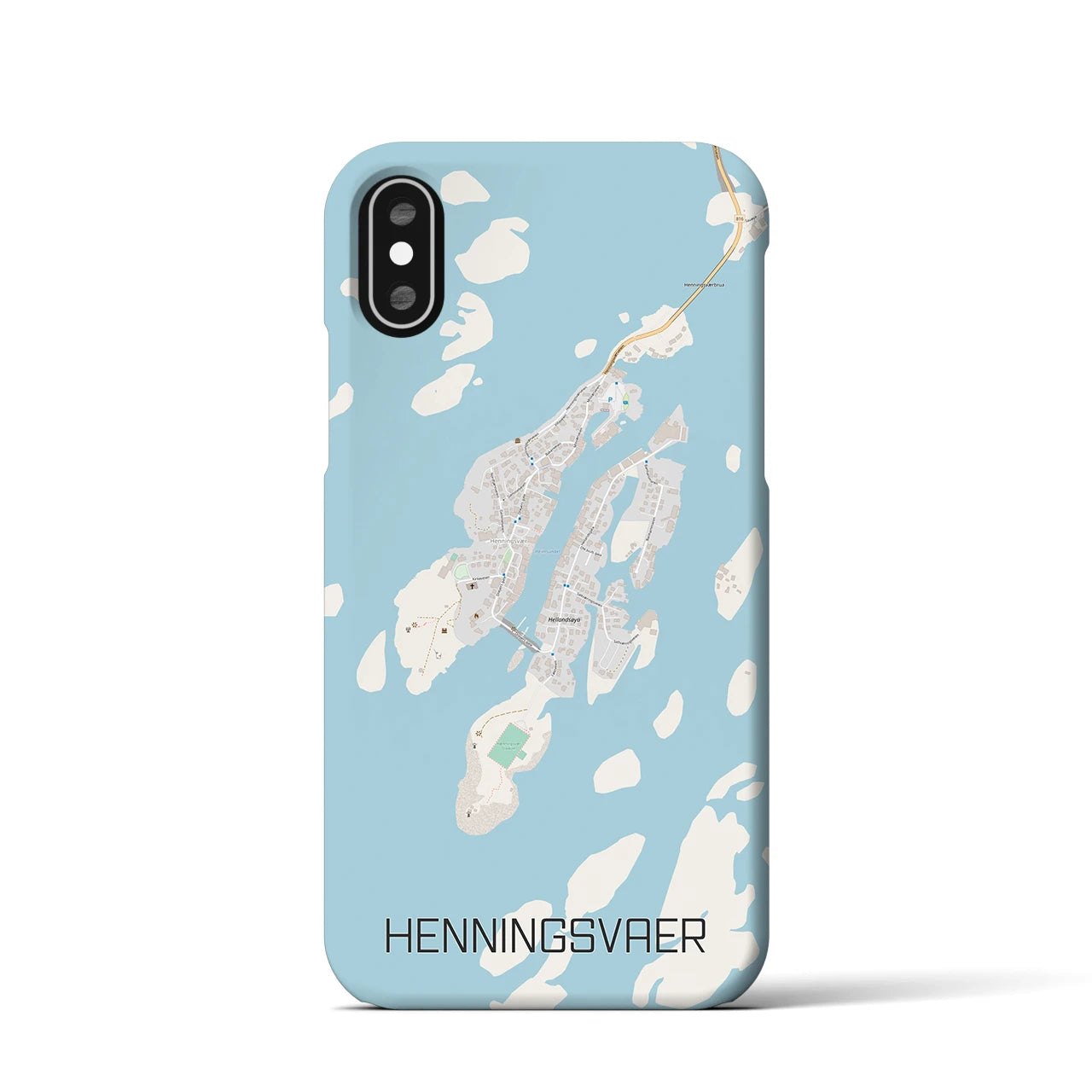 【ヘニングスヴァール(ノルウェー)】地図柄iPhoneケース(バックカバータイプ)